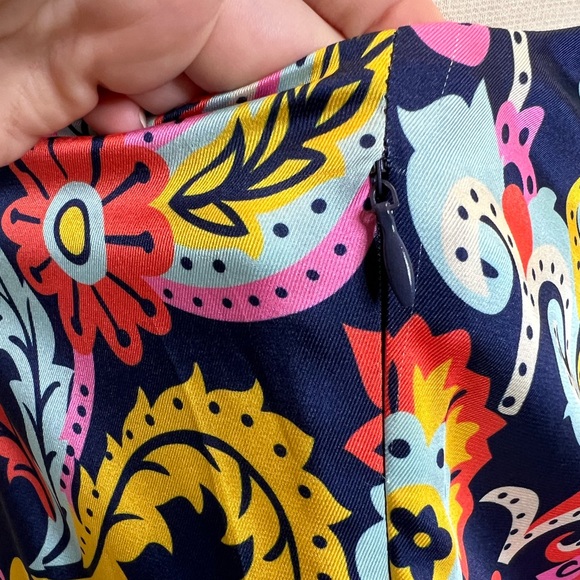 Julie Brown Paisley Shift Dress 6 Navy - Picture 5 of 7